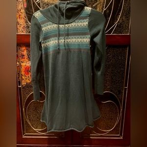 Prana sweater dress with hoodie